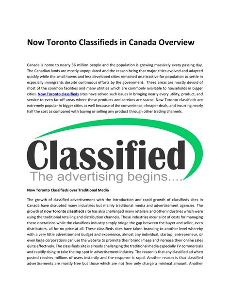 now toronto classified|Toronto Marketplace 